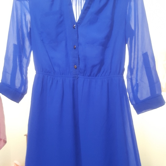 Royal blue button up dress - Picture 4 of 5